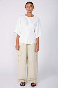 Long Weekending: draft tee / white