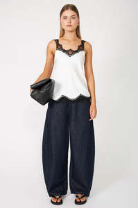 cut cami / ivory|black