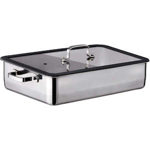 Roasting Tray: Premium Deep Roaster with Lid 36x25cm