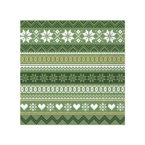 Cocktail Paper Napkins Nordic Pattern Green