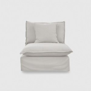Mood Furniture: Byron Slip Cover Sofa - 1 Seater Armless (Modular) - Chambray