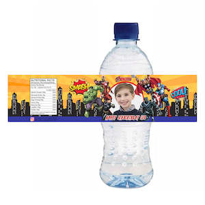 Personalised Water Bottle Label Unicorn: Avengers Personalized Bottle Label
