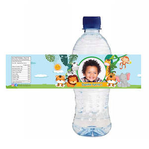Personalised Water Bottle Label - Safari