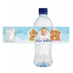 Personalised Water Bottle Label - Teddy Bear