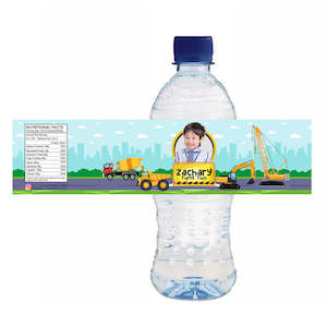 Personalised Water Bottle Label - Construction