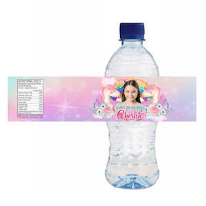 Personalised Water Bottle Label - Unicorn