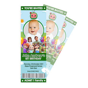 Personalised Ticket Invitation: Cocomelon Personalized Ticket Invitation