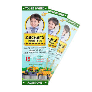 Personalised Ticket Invitation - Construction