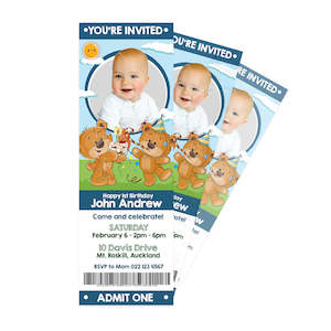 Personalised Ticket Invitation - Teddy Bear