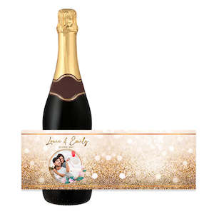 Personalised Wine Label - Gold Glitter