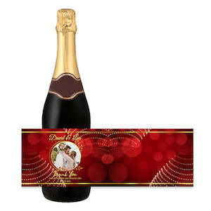 Personalised Wine Label - Red Gold
