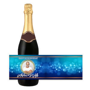 Personalised Wine Labels: Personalised Wine Label - Sparkling Blue