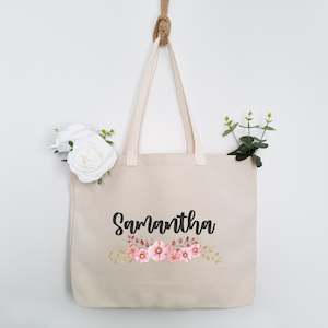 Personalised Tote Bag - Bridesmaid Pink Floral