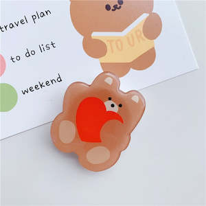 Phone Grip: Heart Bear
