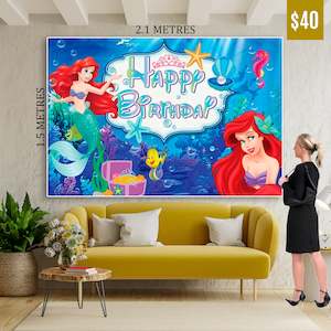 Birthday Banner: Ariel Mermaid Banner