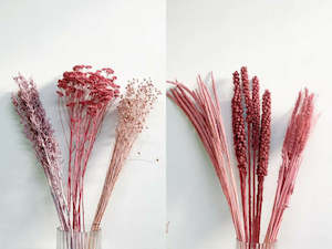 Mixed dried flower box - Mid pink hues - 9 bunches