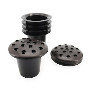 Plastic Pot with Perforated Cover 12Diax10Hcm - Black