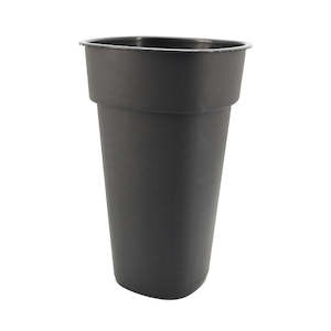 Oceans Containers: Plastic Flower Square Bucket 26.5TWx15BWx41Hcm - Black