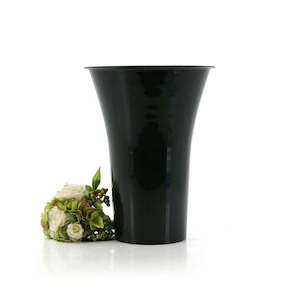 Oceans Containers: Plastic Flat Bottom Vase 31Diax41Hcm - Black (5117)