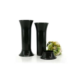 Plastic Display Vase w/Base 14Diax30.5Hcm - Black (5603)