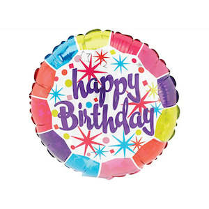 10cm (4”) Rnd Happy Birthday Mini Balloon - Multi