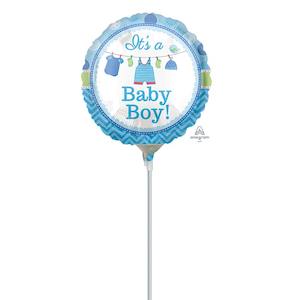 Oceans Balloons: 9" Rnd Shower With Love Boy - Light Blue