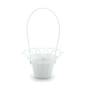 Oceans Baskets: Plastic Flower Girl Basket 16Diax27Hcm - White