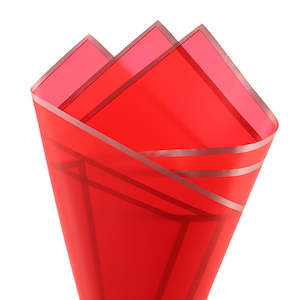 Cello Frost Sheet with Border 60x50cm (53mu) Pk/50 - Red/Rose Gold