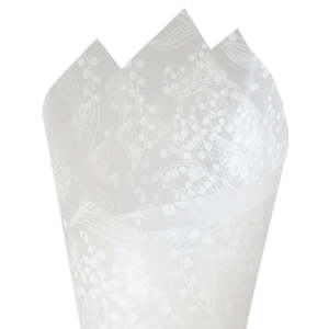 Cello Frost Lily of the Valley Sheet 50x60cm (50mu) Pk/50 - White