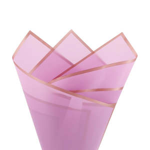 Cello Frost Sheet with Border 60x50cm (53mu) Pk/50 - Lilac/Rose Gold