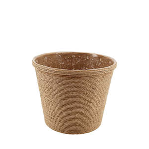 Oceans Boxes Bags: Seagrass Look Pot Cover 18TWx12.8BWx15Hcm - Natural