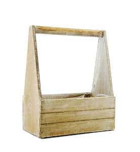 Wooden Toolbox 20.5Lx10.5Wx9Hcm - White Wash