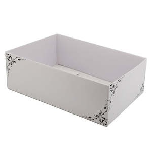 Oceans Boxes Bags: Border Design Hamper Box Large 45Lx31Wx15.6Hcm pk/10 – White/Charcoal