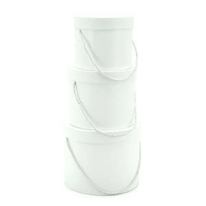 Elegant Hat Boxes Set/3 21.5Diax17.5Hcm - White