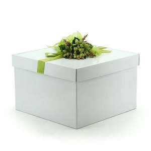 Oceans Boxes Bags: Square Balloon Box w/Lid 36Sqx23Hcm Pk/5 - White