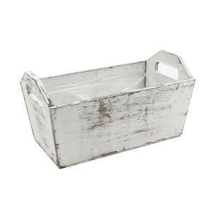 Wooden “Carried Away” Box 27Lx15Wx11Hcm - Grey/Natural