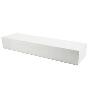 Oceans Boxes Bags: Elegant Rose Solid Box Dozen 75Lx21Wx11Hcm - White