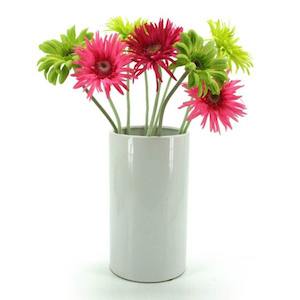 Ceramic Cylinder Vase 16.5Diax30Hcm - Ivory (03-DOL4)