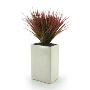 Ceramic Rectangular Vase 14Lx10Wx22Hcm - Ivory (03-DOL24)