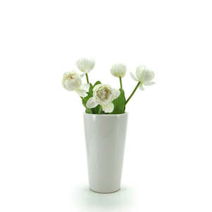 Oceans Ceramics: Ceramic Cone Vase 14TDx10BDx25Hcm - Ivory (03-DOL43)