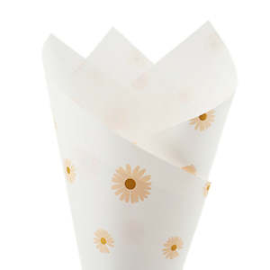 Pearlwrap Daisy Sheet 60cmx50cm (65mu) Pk/50 - White/White