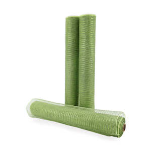 Synthetic Gold Thread Deco Mesh Roll 53cmx9m - Green/Gold