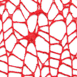 Oceans Fabric Floral Wrap: Glitter Chunky Spider Mesh 50cmx9.1m - Red