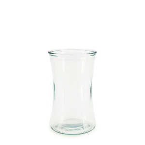 Glass Concave Shape Vase Small 10TDx9.5BDx16.5Hcm - Clear
