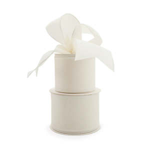 Fine Linen Ribbon Wire Edge 63mmx9m - White