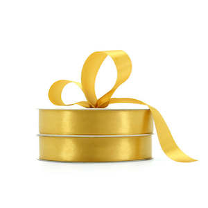 Nylon Satin Ribbon Woven Edge 25mmx50m - Gold