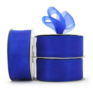 Organza Ribbon Woven Edge 38mmx45.7m - Royal Blue