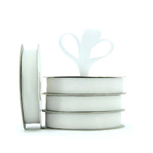 Oceans Ribbons Plain Fabric Ribbon: Organza Ribbon Woven Edge 15mmx45.7m - White