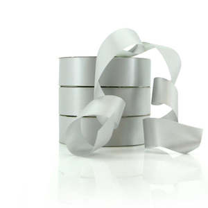 Oceans Ribbons Poly Ribbon: Matt Double Colour Poly Ribbon 32mmx45.7m - Silver