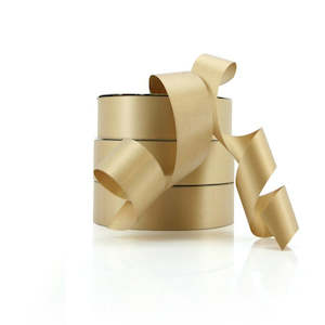Matt Double Colour Poly Ribbon 32mmx45.7m - Gold